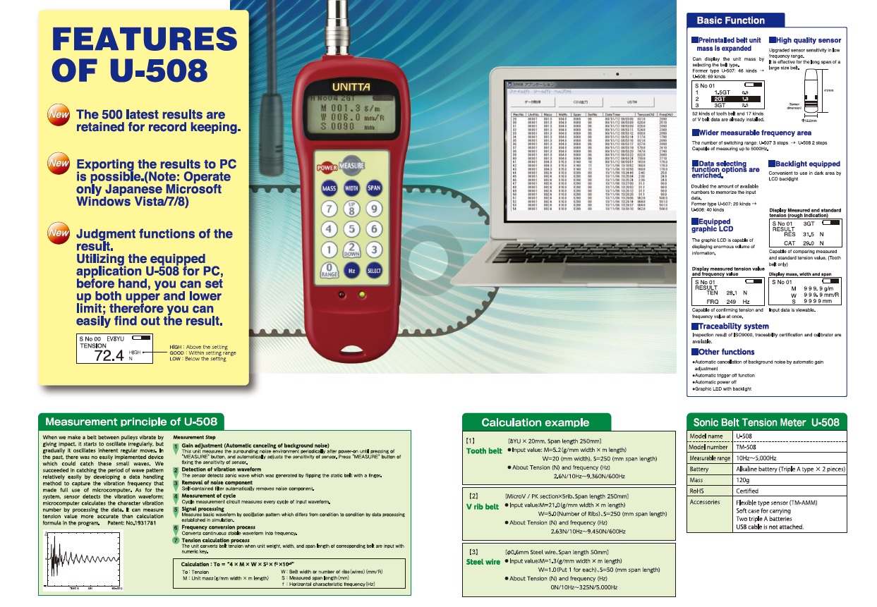 Ichiban Precision Sdn Bhd Unitta Unitta Sonic Belt Tension Meter